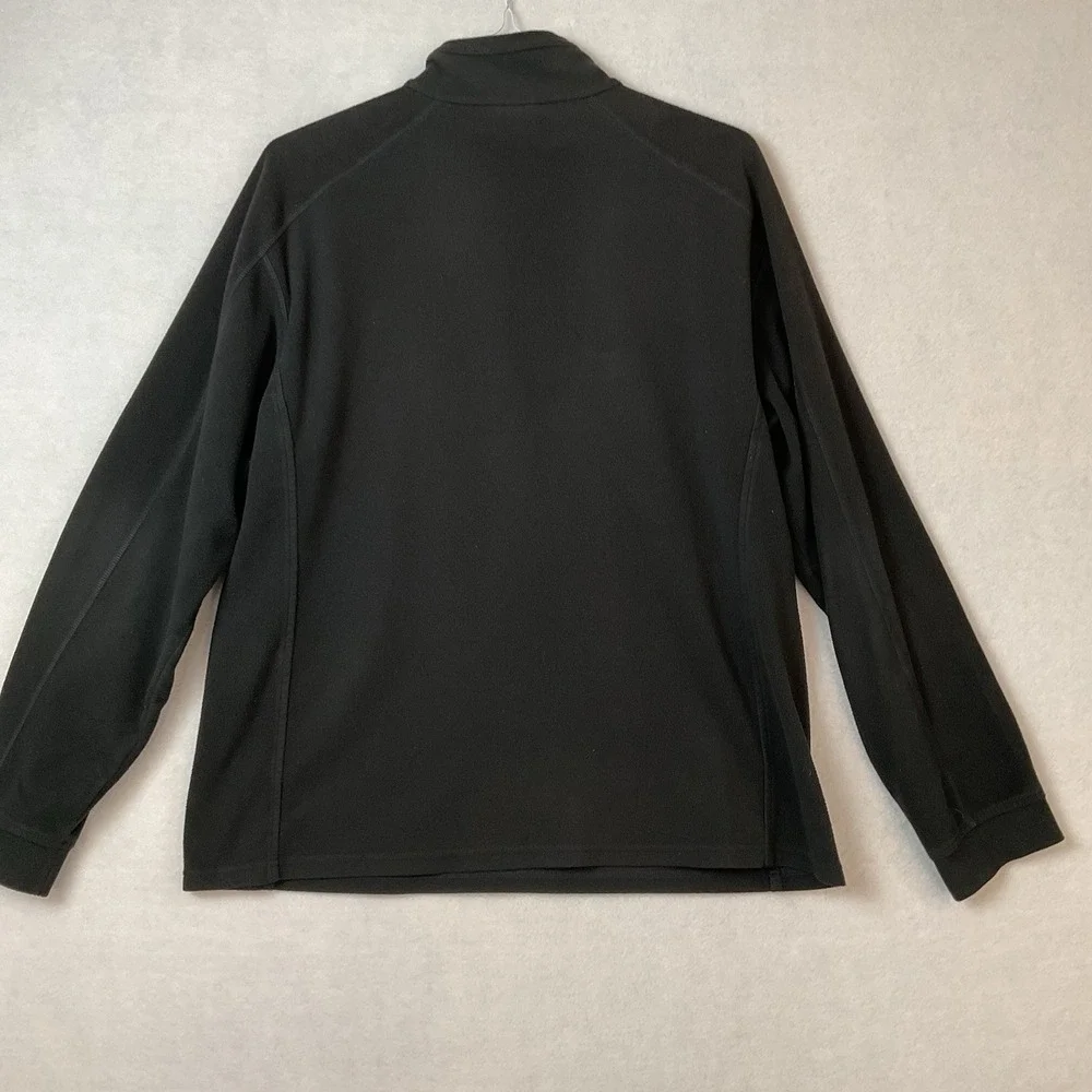 L L Bean 1/4 Zip Pullover Mens L Black Fleece Zipper Chest‎ Pocket Long Sleeves